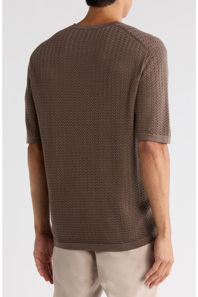 Textured Knit T-Shirt, Alternate, color, MOCHA