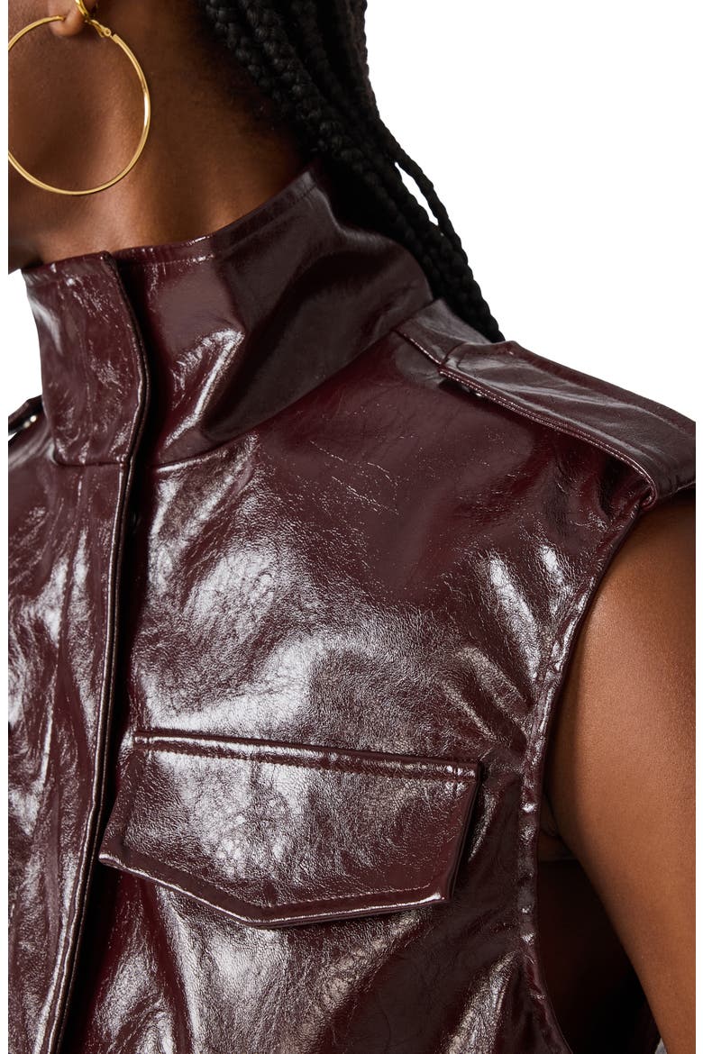 Luxie Faux Leather Vest, Alternate, color, DEEP FIG