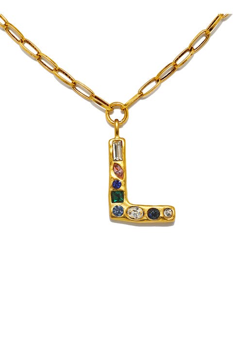 Emilie Crystal Initial Pendant Necklace