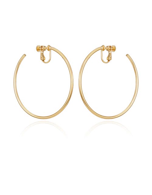 Vince Camuto Large Open Hoop Clip On Earrings In Gold