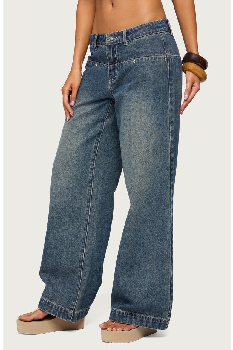 Wyn Studded Low Rise Baggy Wide Leg Jeans, Alternate, color, BLUE-VINTAGE-WASHED