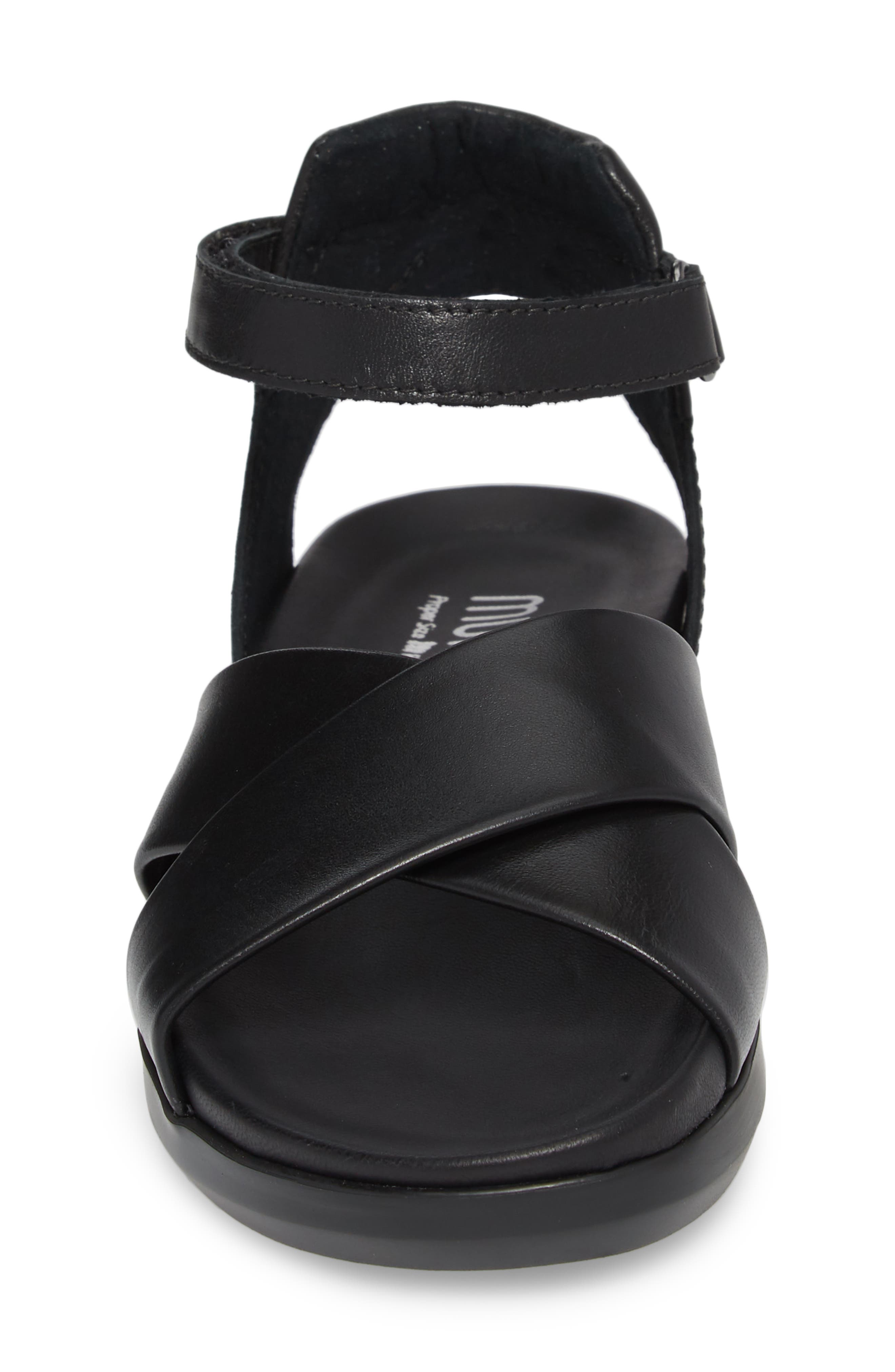 Brinn Sandal, Alternate, color, BLACK LEATHER