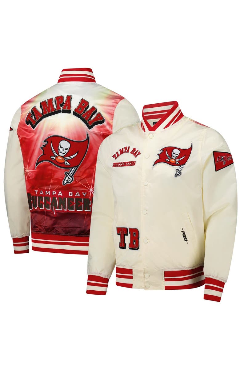 PRO STANDARD Men's Pro Standard Cream Tampa Bay Buccaneers Sublimated Satin Full-Snap Jacket, Alternate, color, Cream
