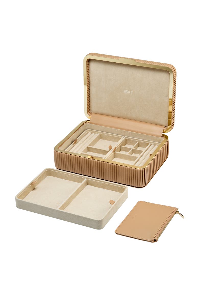 Bella Medium Jewelry Box, Alternate, color, Mocha