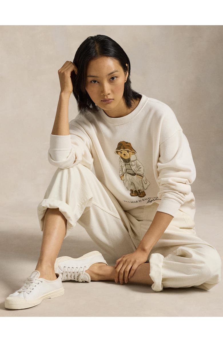 Polo Ralph Lauren Arctic Fleece Embroidered Creamy Bear Sweatshirt, Alternate, color, 
