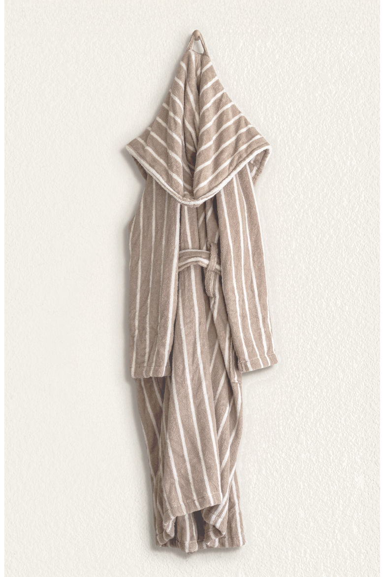Ultraplush Australian Cotton Bathrobe, Alternate, color, Striped Tan