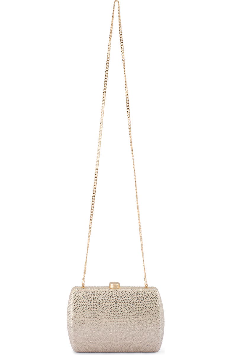 Olga Berg Carolina Crystal Frame Clutch, Alternate, color, Champagne