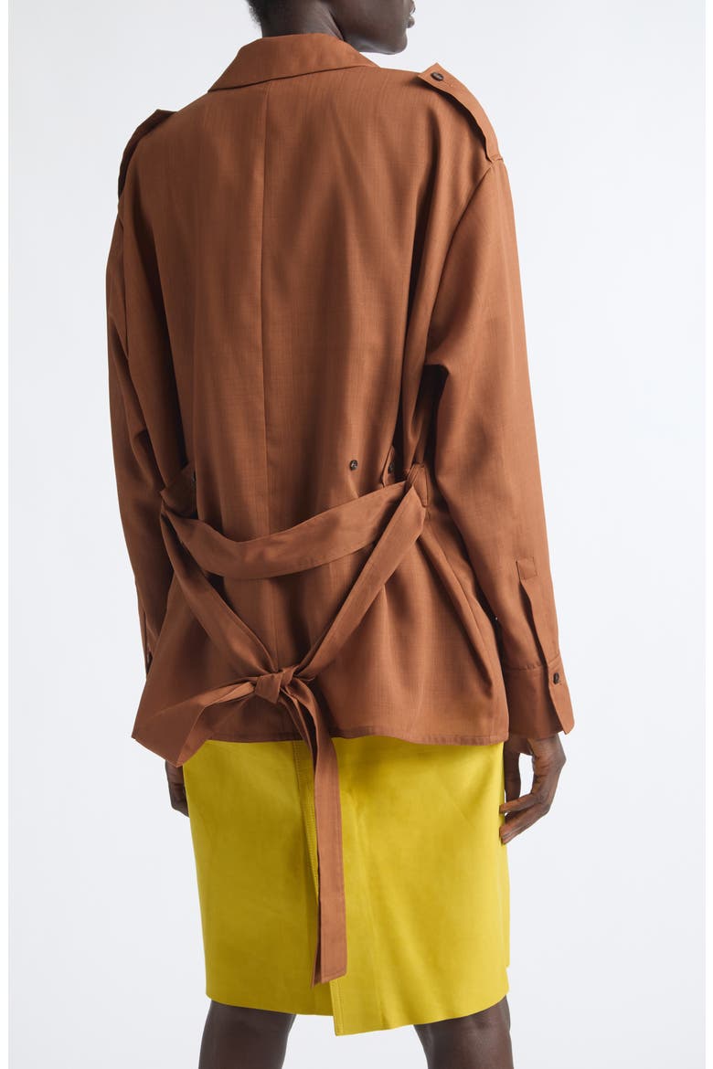 Wool Deconstructed Trench Blazer, Alternate, color, COGNAC