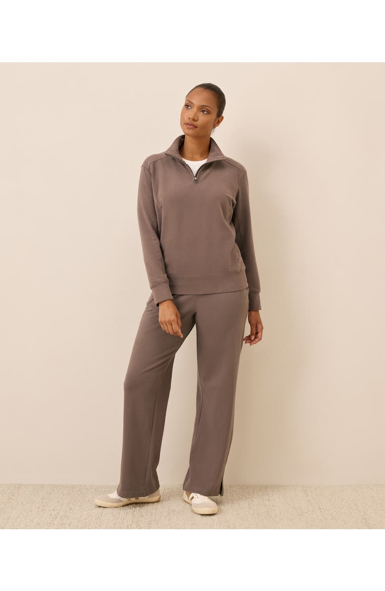 Pact Organic Cotton CloudKnit Wide Leg Pant, Alternate, color, Deep Taupe