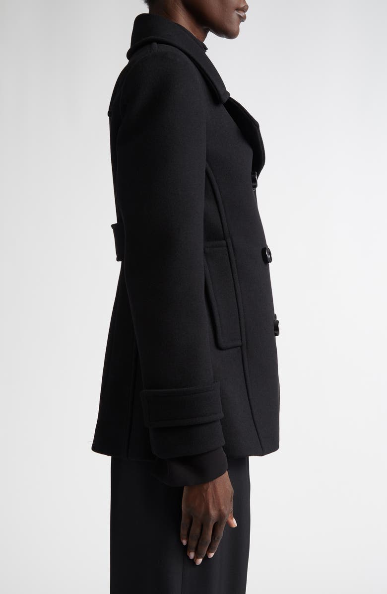 Valentino Garavani Compact Wool Coat, Alternate, color, Nero