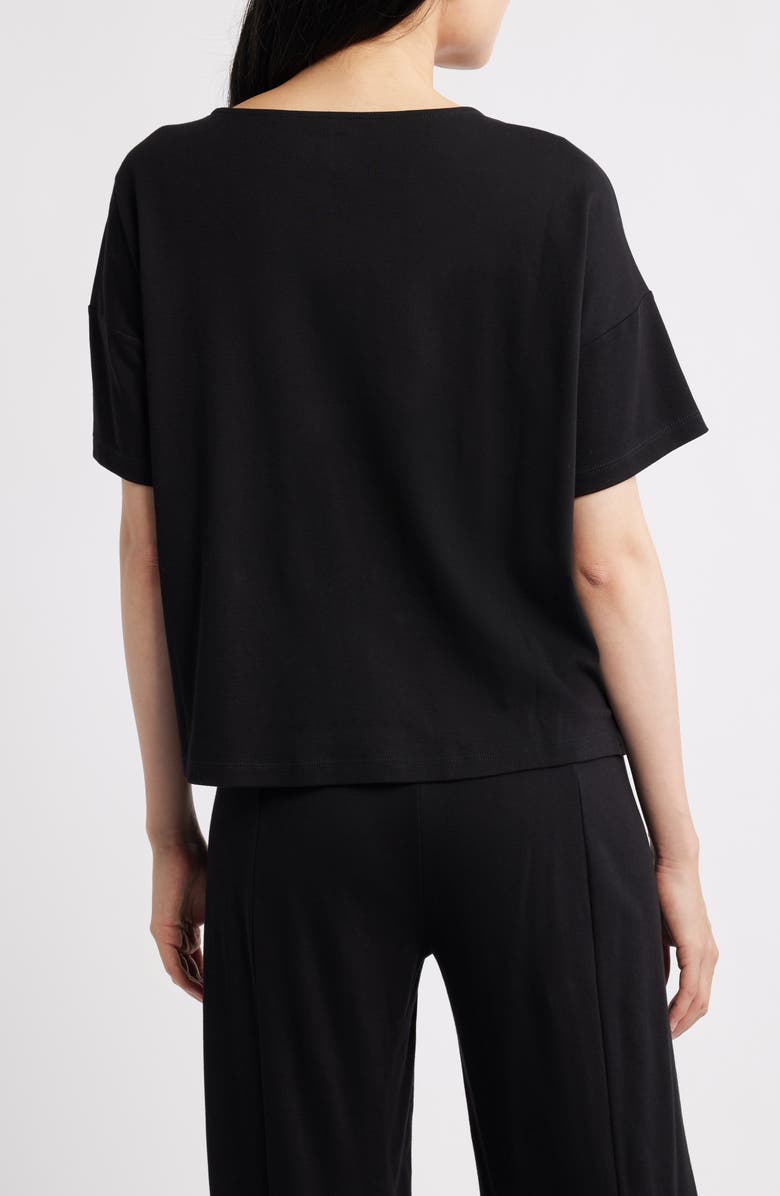 Eileen Fisher Boxy Organic Cotton T-Shirt, Alternate, color, Black