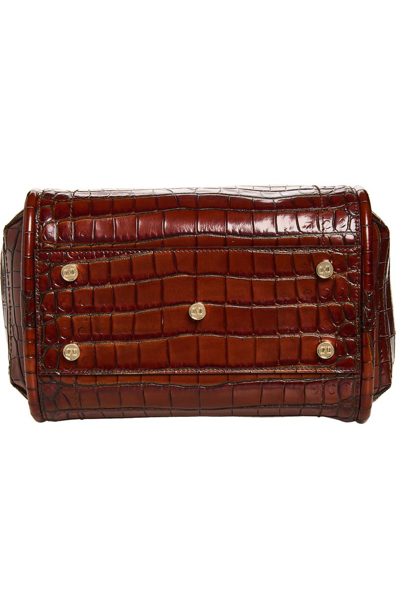 Max Mara Small Marine Croc Embossed Leather Tote, Alternate, color, Brown