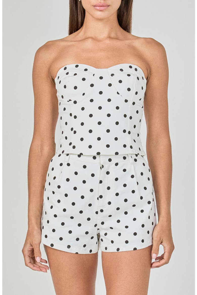 Dot Tube Top, Main, color, WHITE/ BLACK