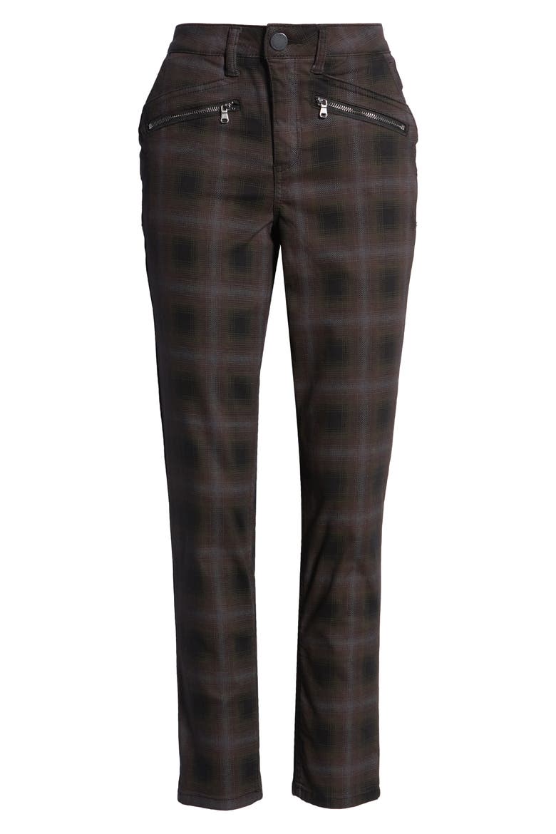 'Ab'Solution Plaid Ankle Trousers (Nordstrom Exclusive), Alternate, color, BKES-BLACK ESPRESS
