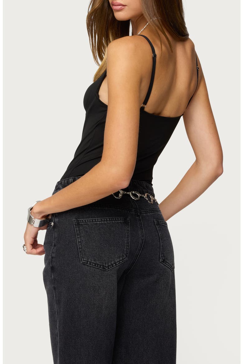 Shulah Cutout Bodysuit, Alternate, color, BLACK