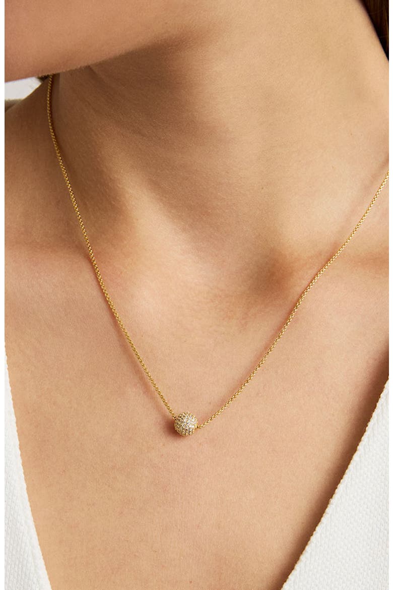 Giselle Pavé Pendant Necklace, Alternate, color, WHITE TOPAZ/ GOLD