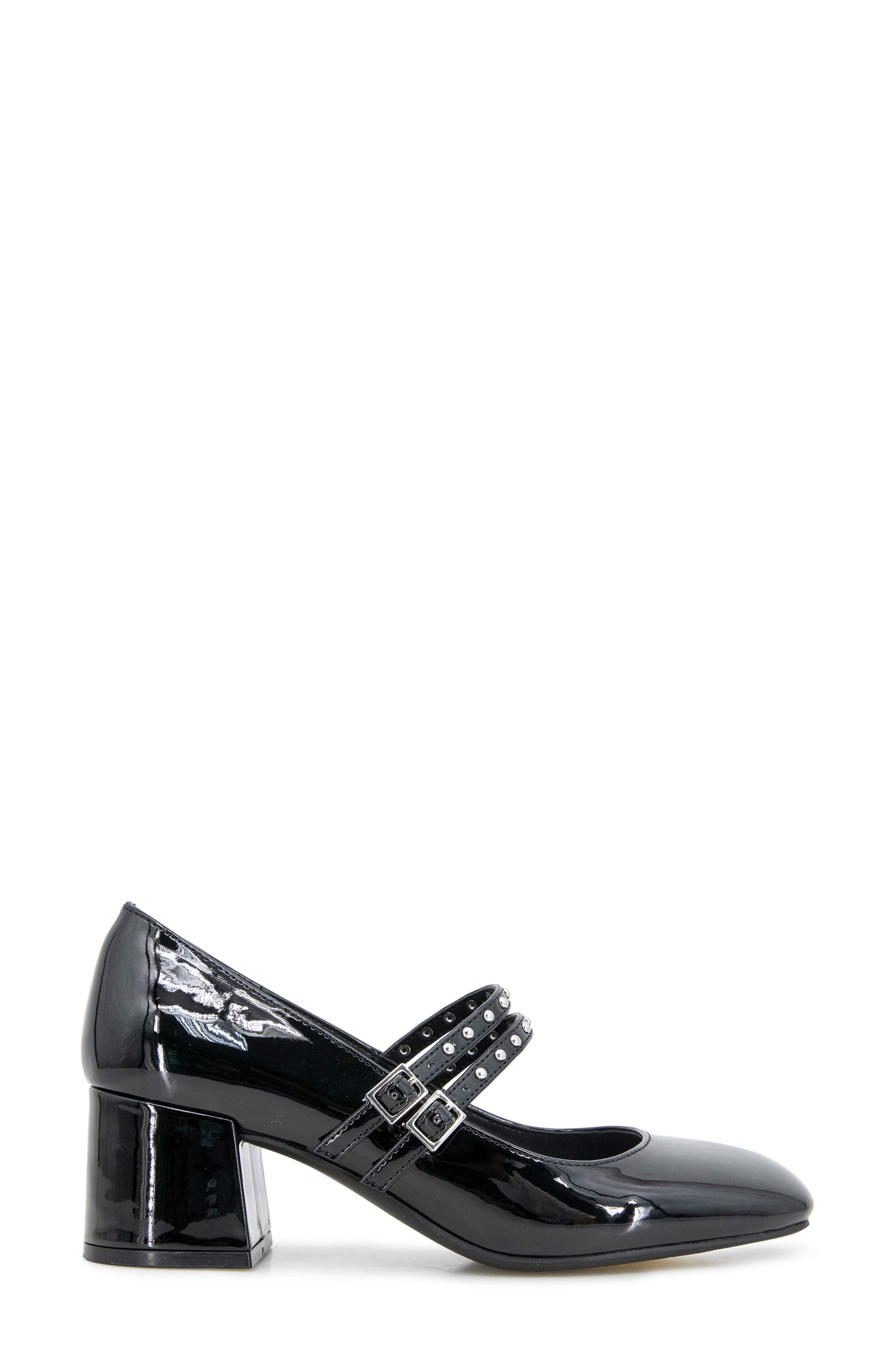 Reaction Kenneth Cole Leeann Studded Mary Jane Pump, Alternate, color, Black Patent