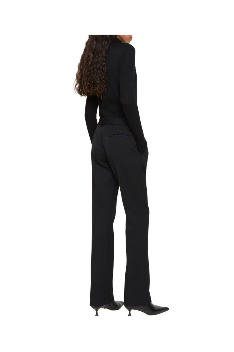 Grain de Poudre Wool Tailored Trousers, Alternate, color, Black