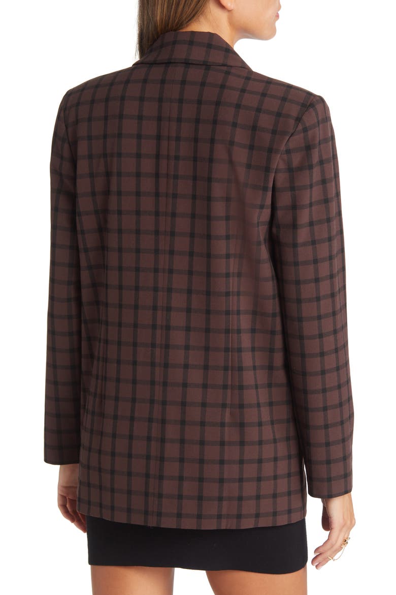 Relaxed Fit Oversize Blazer, Alternate, color, BROWN COFFEE CLASSIC PLAID