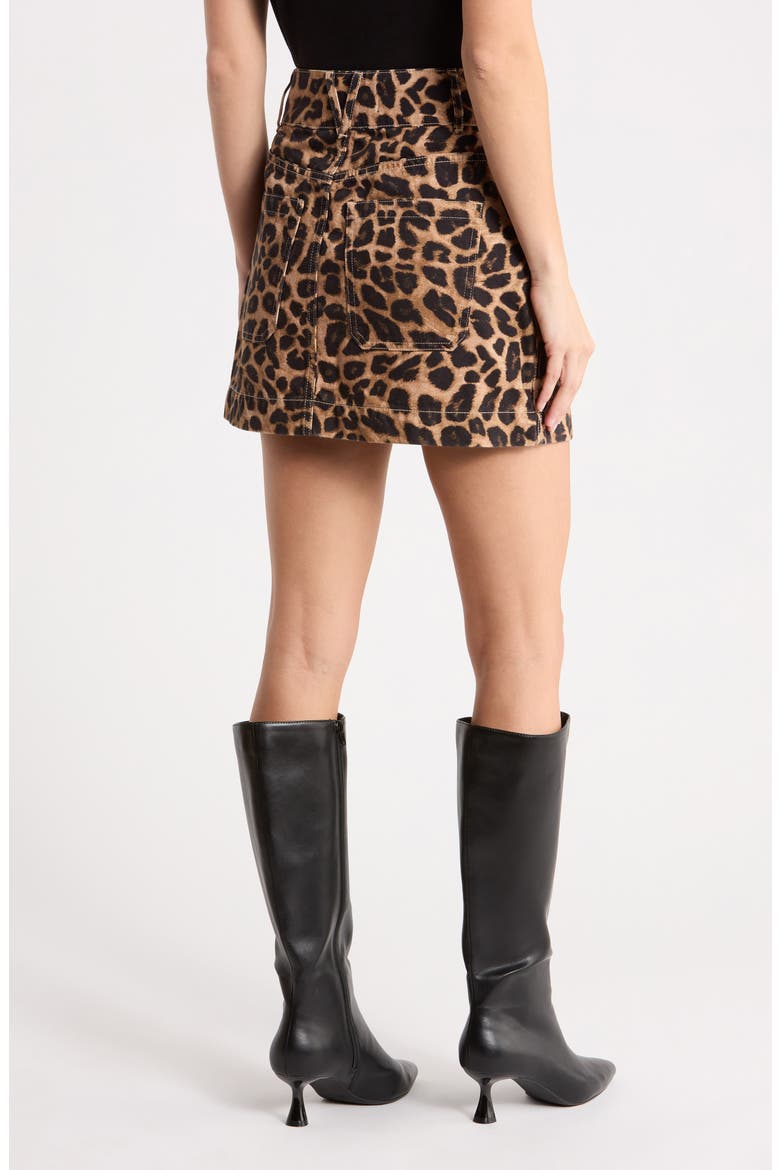 Chloe Animal Print Miniskirt, Alternate, color, WASHED LEOPARD