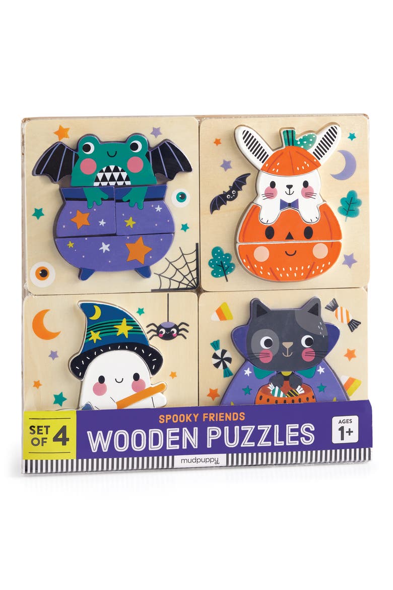 Kids' Spooky Friends Wooden Puzzles, Main, color, MULTI