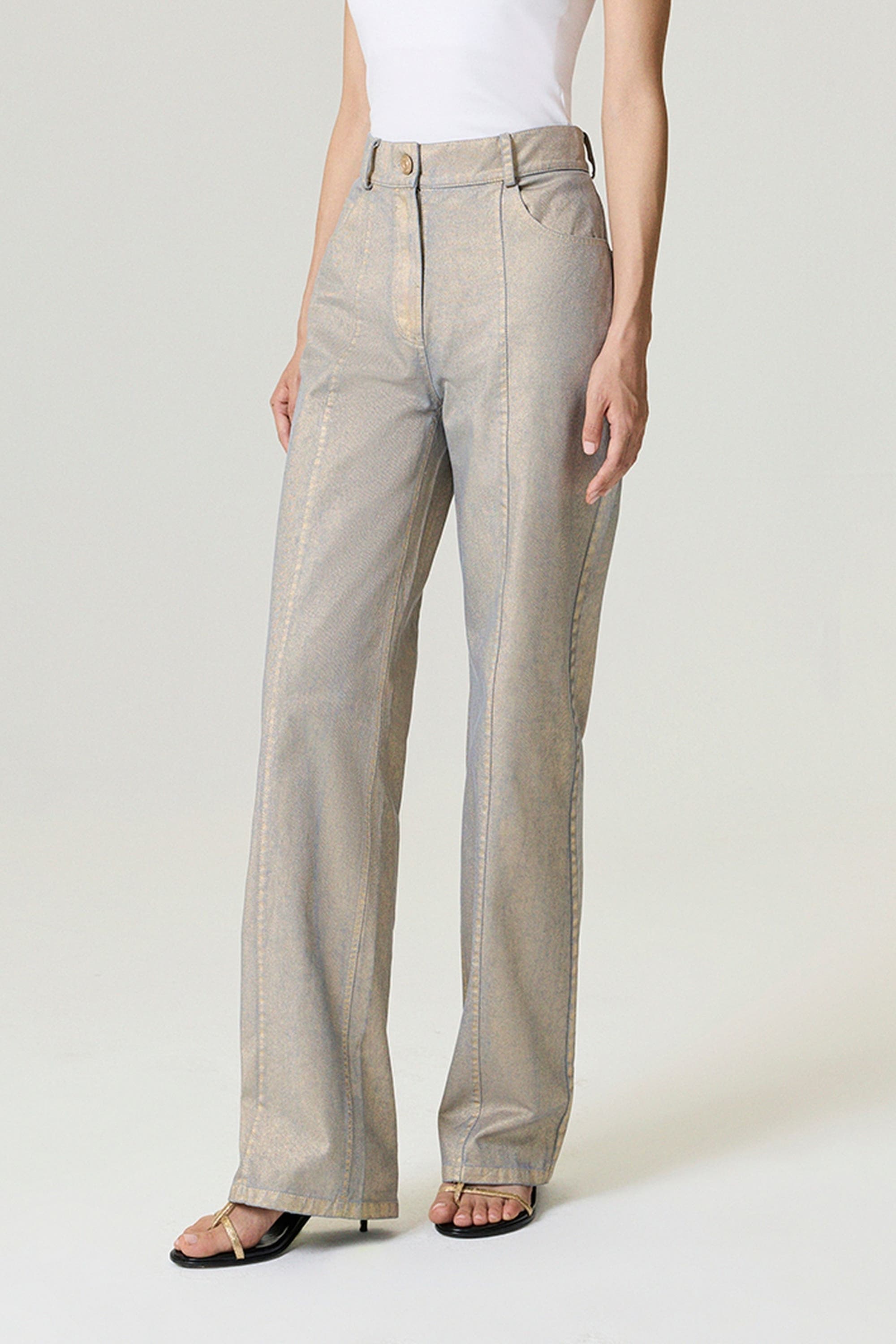 Metallic Straight-Leg Jeans - image 2