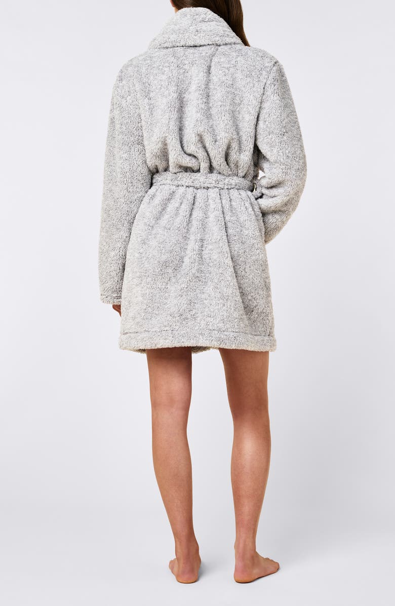Papinelle Plush Short Robe, Alternate, color, Light Grey