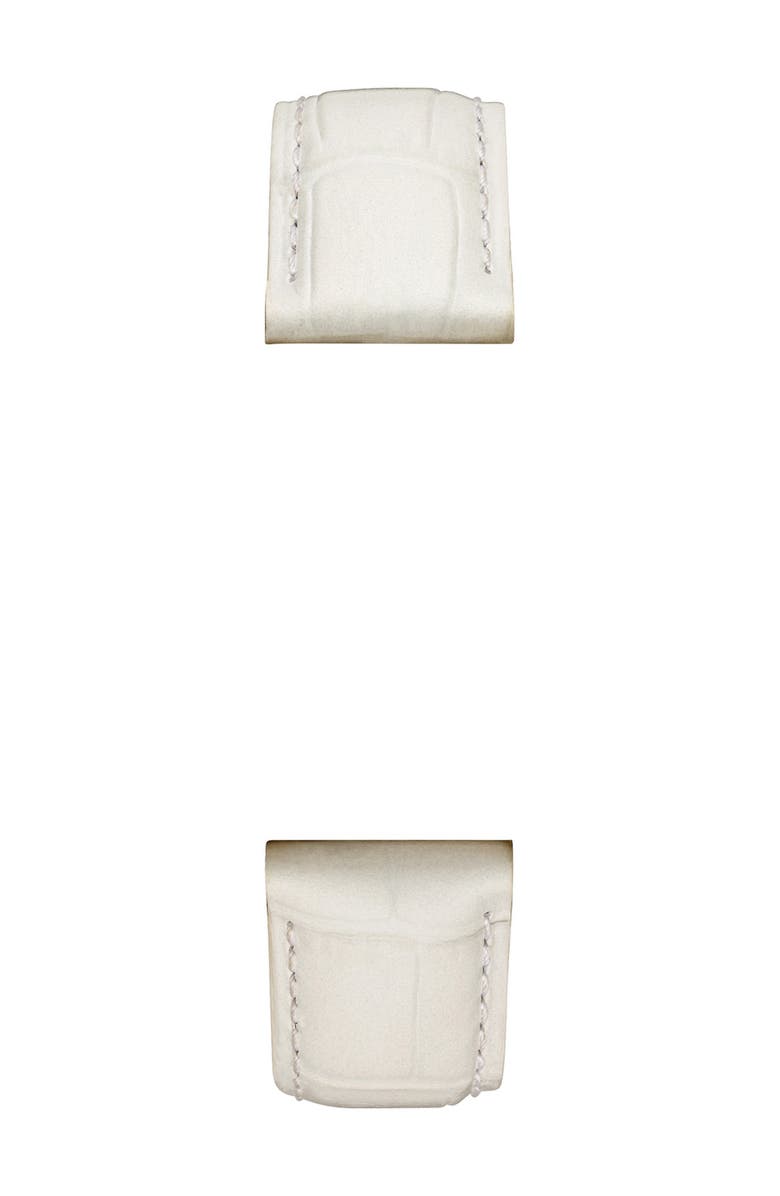 MICHELE Croc Embossed Leather Watchband, 16mm, Alternate, color, White