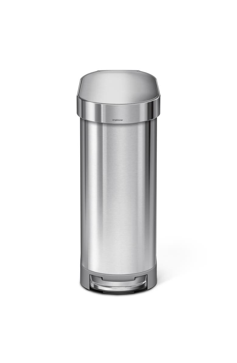 simplehuman 45L slim step can, Alternate, color, Brushed