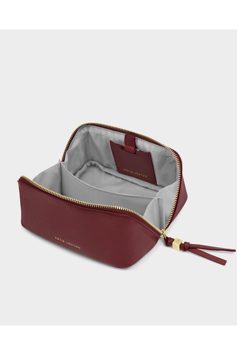 Fold-Out Mirror Makeup Bag in Cherry, Alternate, color, Cherry