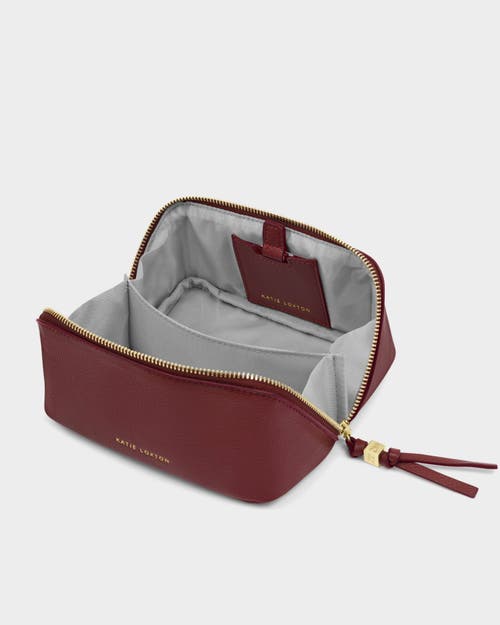 Katie Loxton Fold-out Mirror Makeup Bag In Burgundy