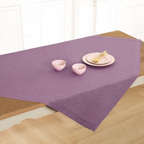 Linen Table Throw 52 x 52 Inch for Dining Table, Holiday and Everyday Table Decor - Fete