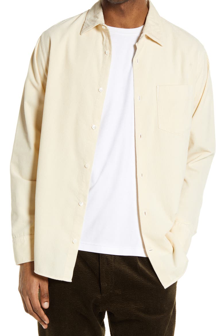 Errico Slim Fit Stripe Button-Up Shirt, Main, color, ECRU