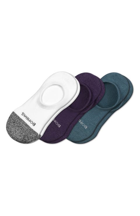 Assorted 3-Pack Cushion No-Show Socks