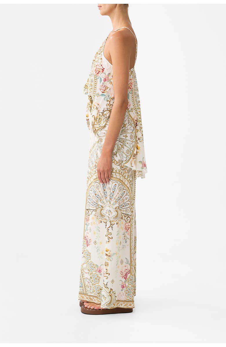 Camilla Shirred Waist Pant Ottoman Dynasty, Alternate, color, Ottoman Dynasty