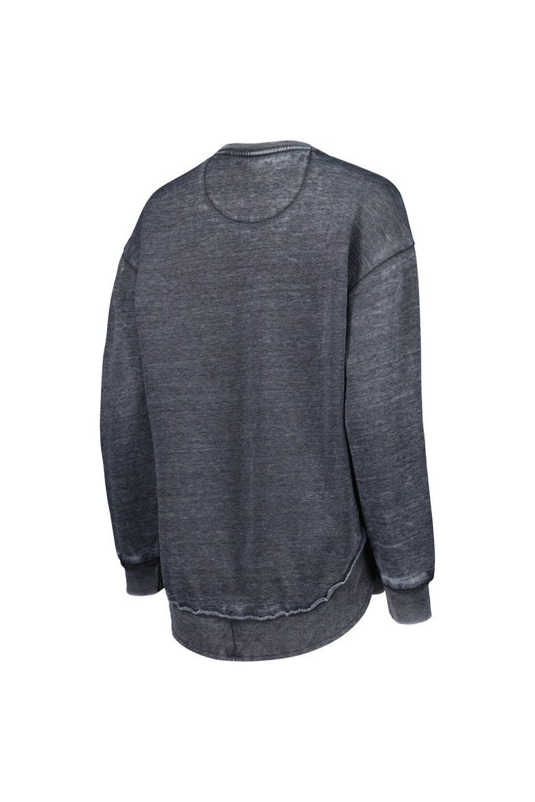 Women's Pressbox Black Nebraska Huskers Vintage Wash Pullover Sweatshirt, Alternate, color, Black