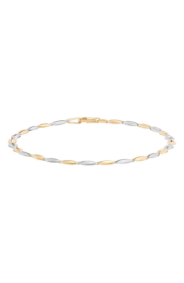 Frankie & Zoe Open Oval Link Bracelet, Main, color, Two Tone