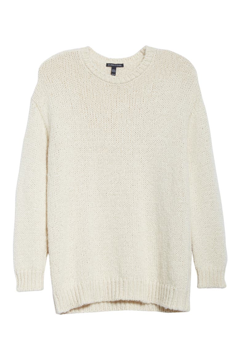 Wool Blend Crewneck Box Top Sweater, Alternate, color, SOFT WHITE