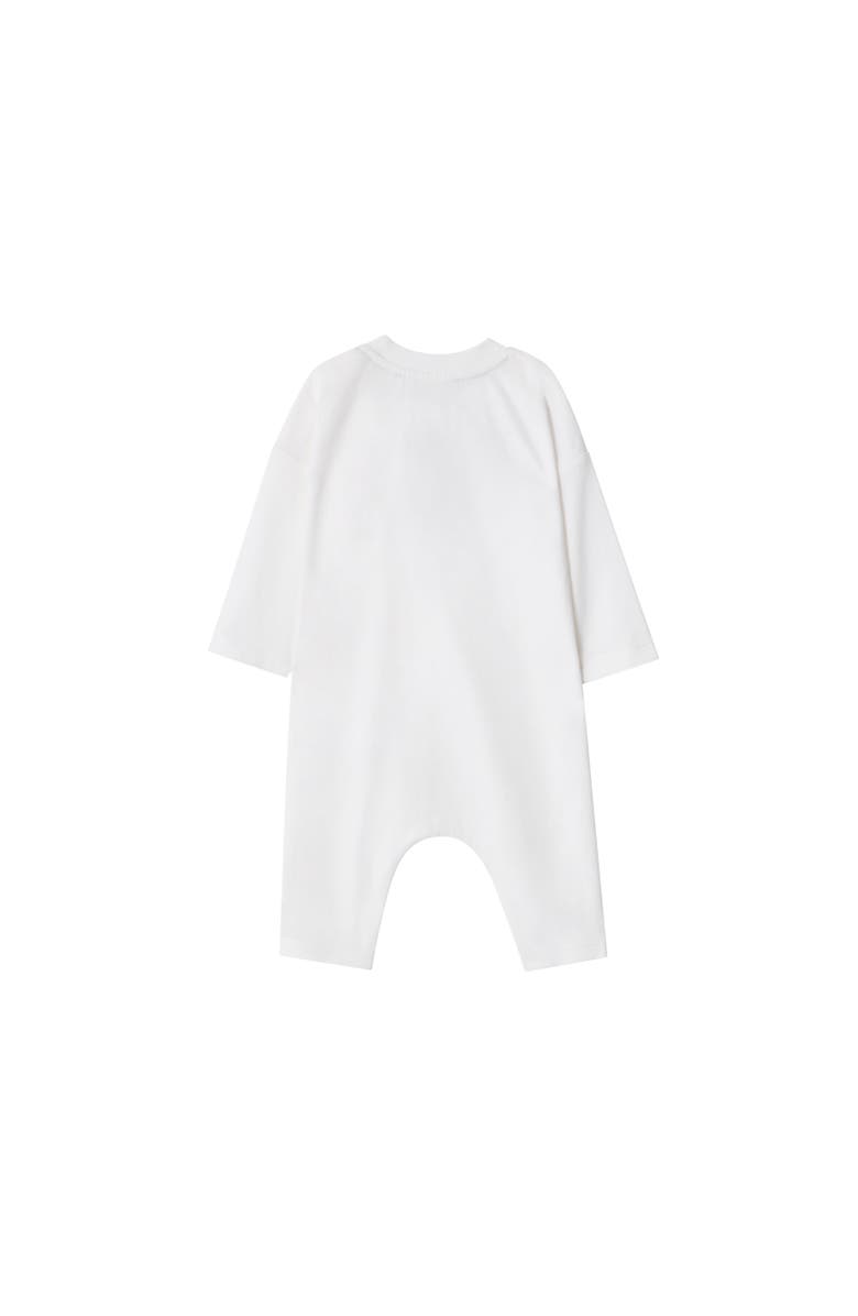 Burberry Knight Check Cotton Jumpsuit, Alternate, color, White
