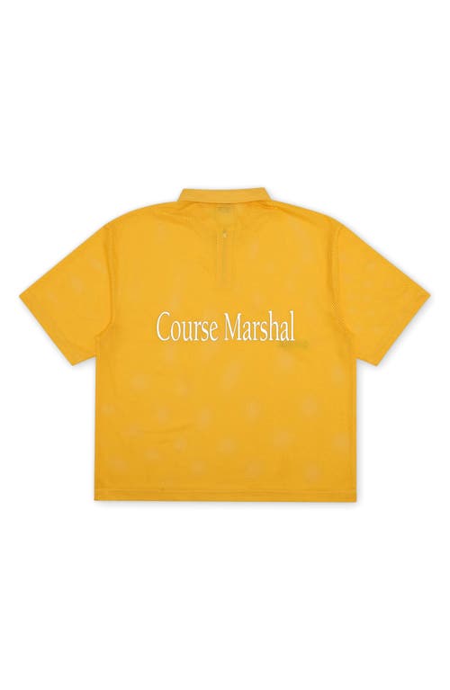 Students Course Marshal Mesh Zip Polo In Gold