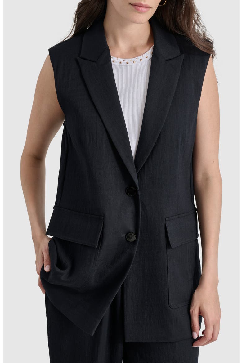 Longline Vest, Alternate, color, BLACK