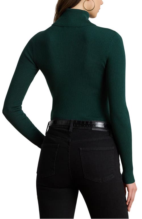 Ralph Lauren Ribbed Turtleneck Sweater In Green