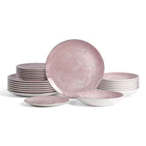 Onyx 24-Piece Dinnerware Set Porcelain, Service for 8