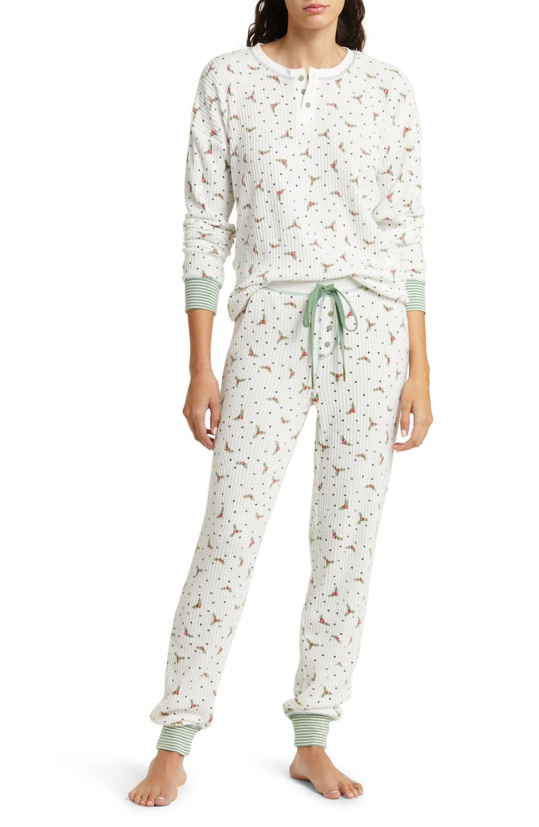 PJ Salvage Brushed Thermal Pajamas, Main, color, 