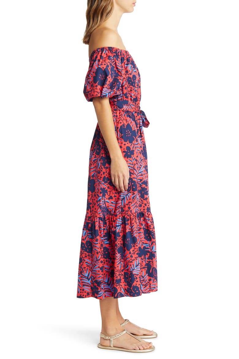 Tamie Off the Shoulder Dress, Alternate, color, RUBY RED HERON MY OWN