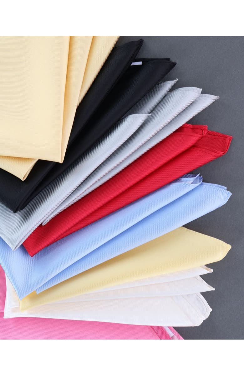 Trafalgar The Gatsby 12 inch Solid Silk Pocket Square, Alternate, color, Black