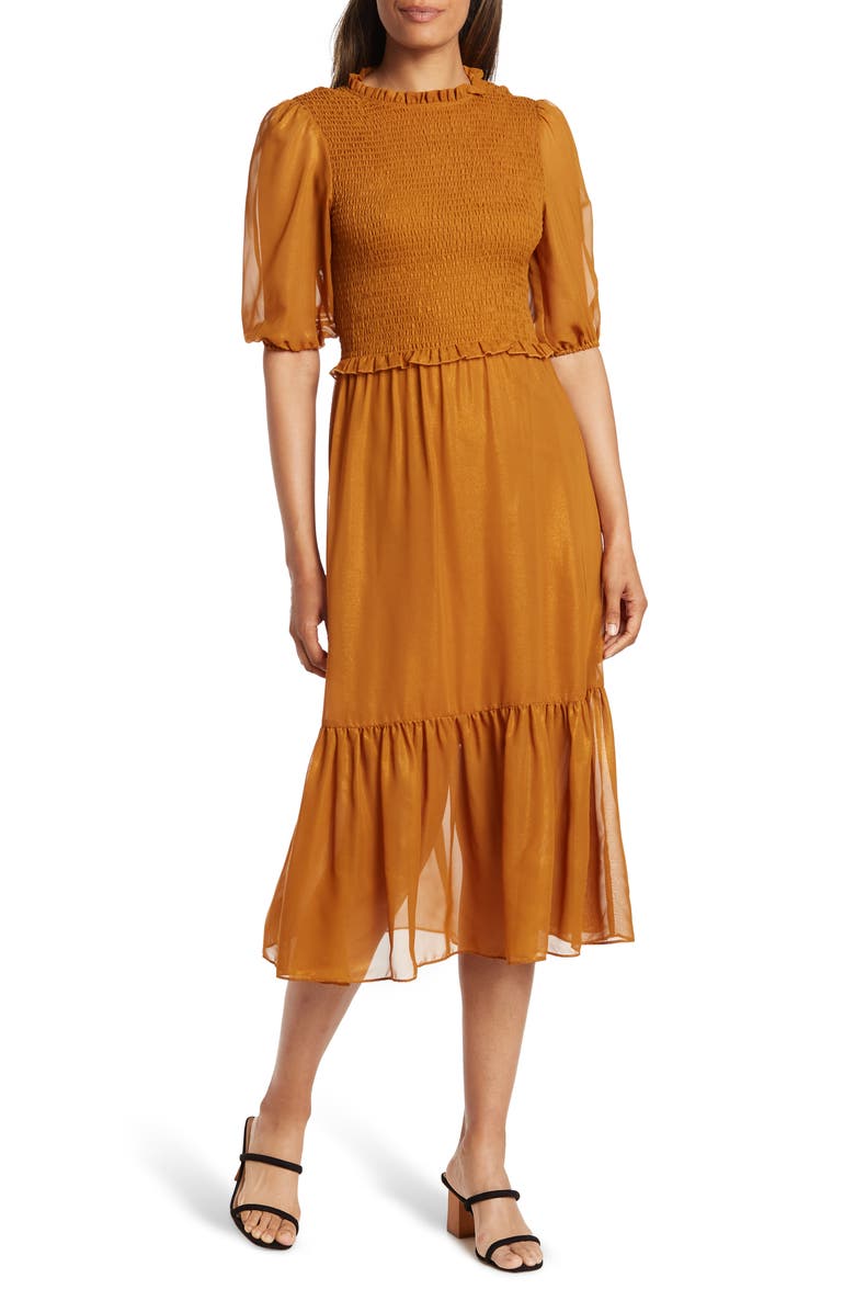 Nanette Lepore NANETTE NANETTE LEPORE Puff Sleeve Midi Dress, Main, color,