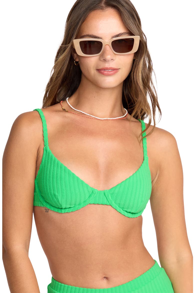 x Josie in the Loop Demi Underwire Bikini Top, Alternate, color, JUNGLE GREEN