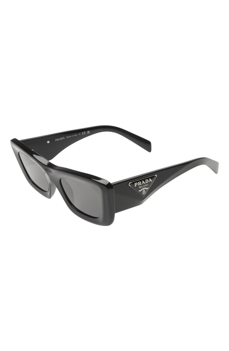Prada 50mm Square Sunglasses, Alternate, color, Black