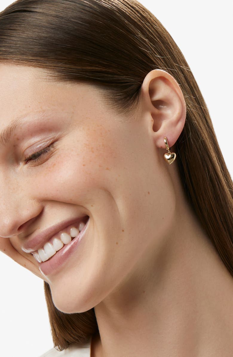 Ana Luisa Jessica Heart Drop Huggie Hoop Earrings, Alternate, color, Gold